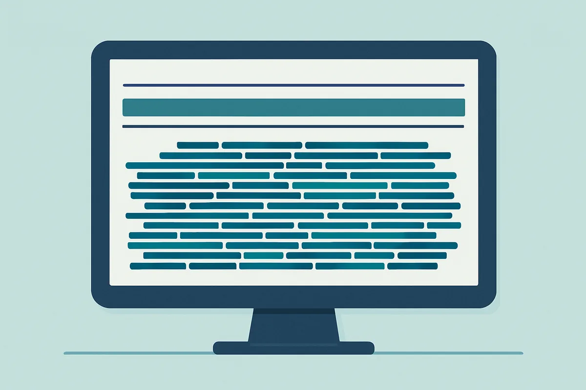 A genome browser on a monitor showing stacked sequencing reads aligned beneath a reference sequence track