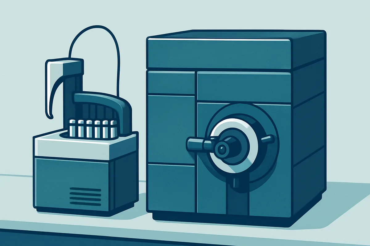 A tandem mass spectrometry instrument fitted with an automated sample injection module in a newborn screening laboratory